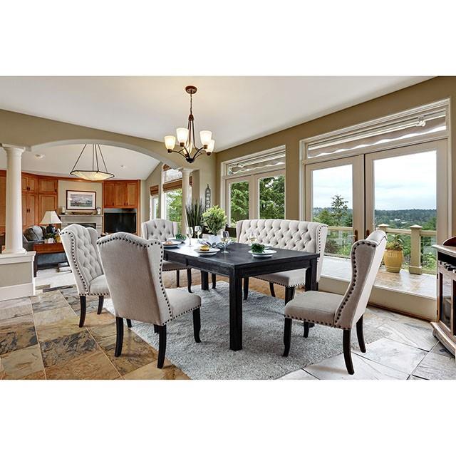  Furniture of America Sania CM3324BKT84-3564-9PC 9 Pc Dining Table Set IMAGE 1