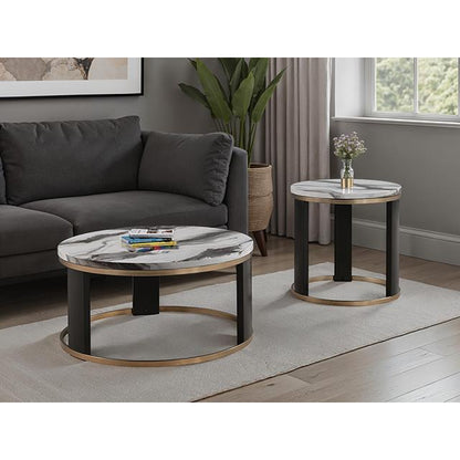  Furniture of America Bogor FM44007BK-ER Round End Table IMAGE 2