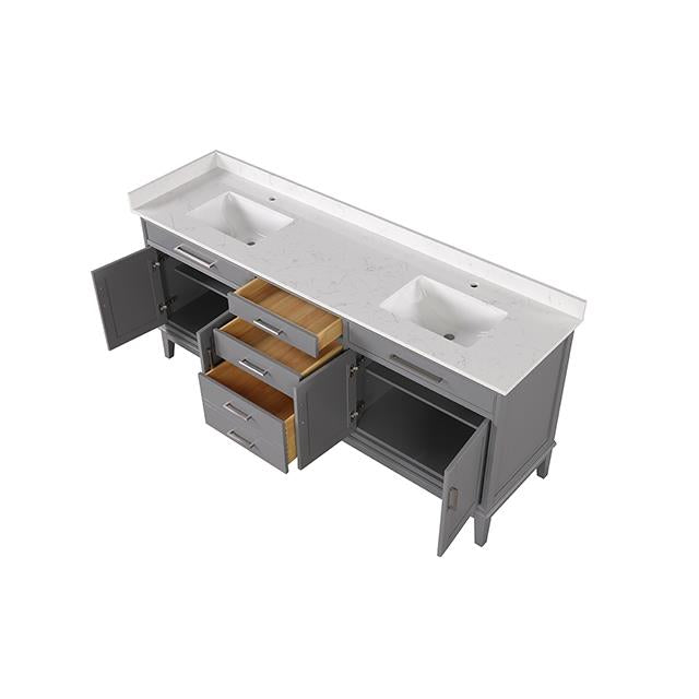  Furniture of America Oliva TM-CT006WH-80+06GY Vanity Set IMAGE 3