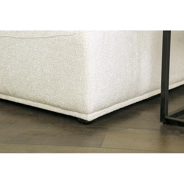  Furniture of America Stavanger FM63001WH-C 2-Seater with Square Ottoman IMAGE 2