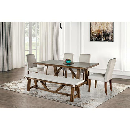  Furniture of America Losone FM3422BR-T-7PC 7 Pc Dining Table Set IMAGE 1