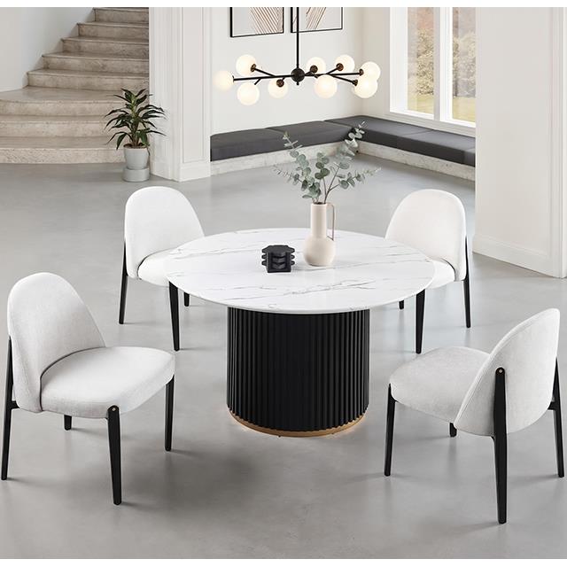  Furniture of America Borden FM37019BK-RT-TABLE Round Dining Table IMAGE 1