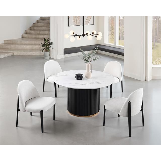  Furniture of America Borden FM37019BK-RT-TABLE Round Dining Table IMAGE 2
