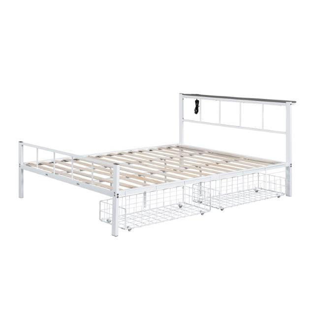  Furniture of America Nicoli FM7901WH-Q Queen Metal Bed with Underbed Storage IMAGE 5