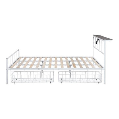  Furniture of America Nicoli FM7901WH-Q Queen Metal Bed with Underbed Storage IMAGE 6