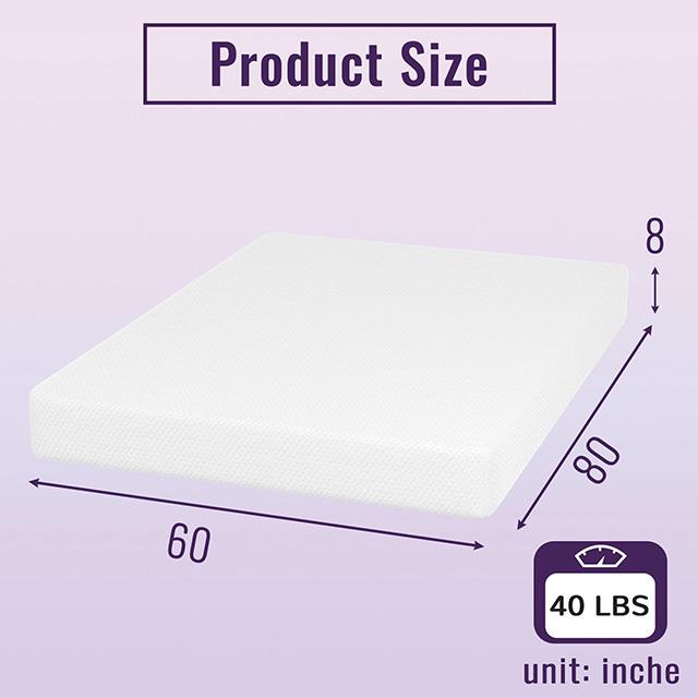  Furniture of America Nasturtium DM808-Q 8" Queen Bamboo Charcoal Infused Memory Foam IMAGE 4