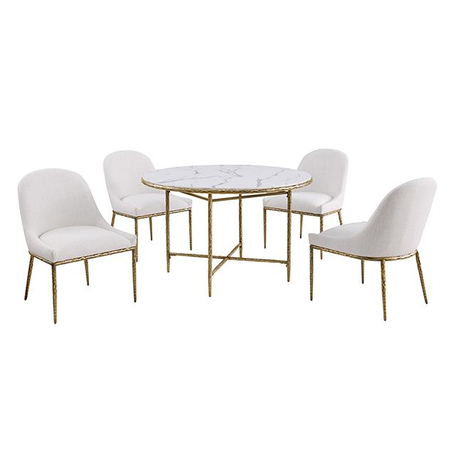  Furniture of America Balvi FM37012GD-RT-3A Round Dining Table IMAGE 1