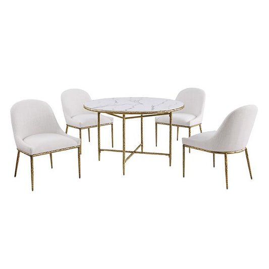  Furniture of America Balvi FM37012GD-RT-3A Round Dining Table IMAGE 1
