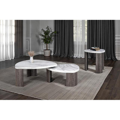 Furniture of America Levis FM44006GY-E Triangle End Table IMAGE 2