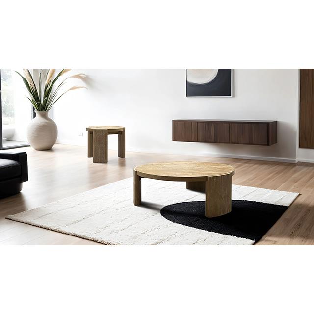  Furniture of America Poltimore FM4220AK-E Round End Table IMAGE 2