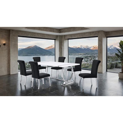  Furniture of America Holbaek FM37008SV-T 80" Dining Table IMAGE 2