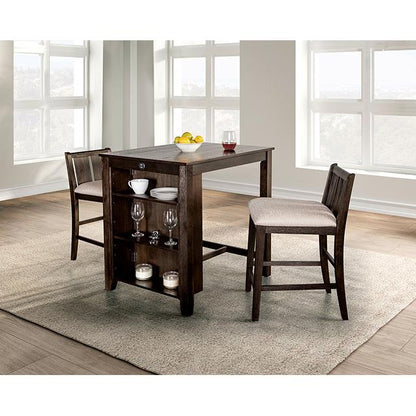  Furniture of America Lescles FM3423CH-PT-3PK 3 Pc Counter Height Set IMAGE 2