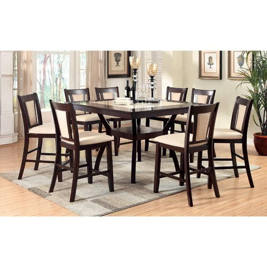  Furniture of America Brent CM3984PT-9PC 9 Pc Counter Height Table Set IMAGE 1