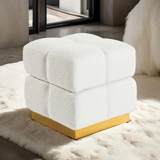 Furniture of America Aileen FM-AC8006WH Storage Stool IMAGE 1