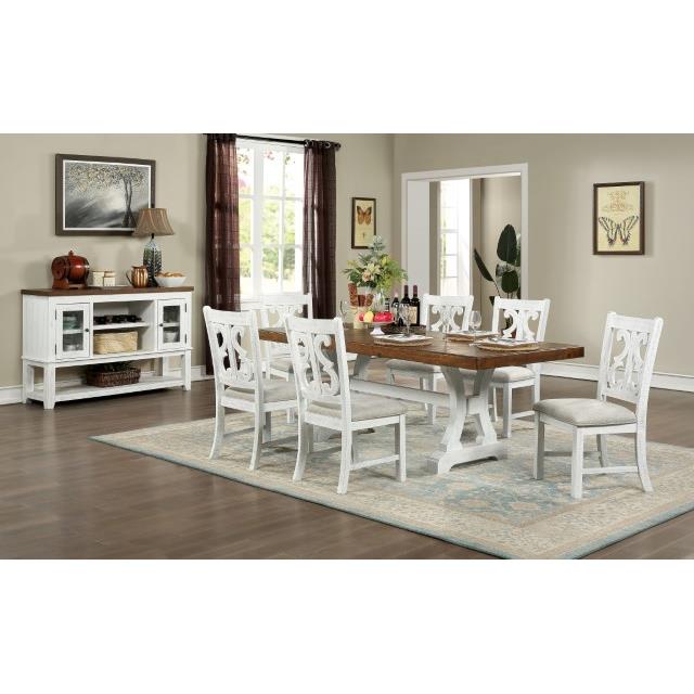  Furniture of America Auletta CM3417T-7PC 7 Pc Dining Table Set IMAGE 1