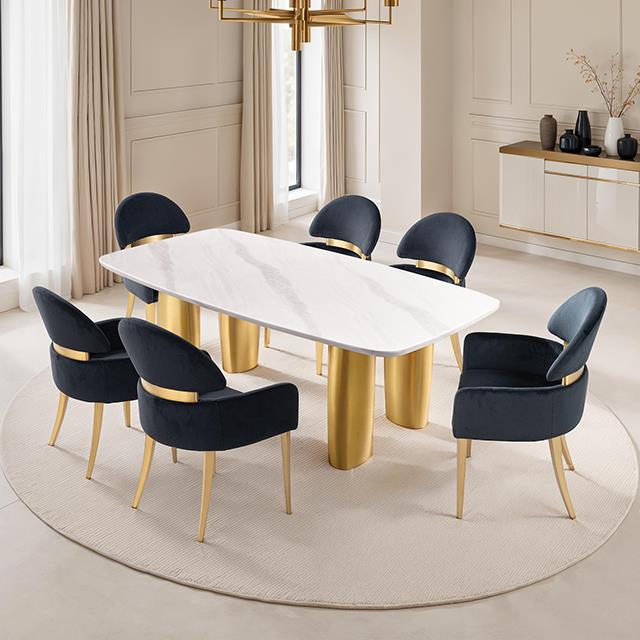  Furniture of America Northall FM37004WH-T-7PC-05BK 7 Pc Dining Table Set IMAGE 1