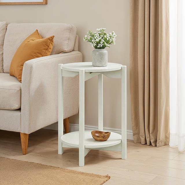  Furniture of America Hyde SL4200WH-E Round End Table IMAGE 2