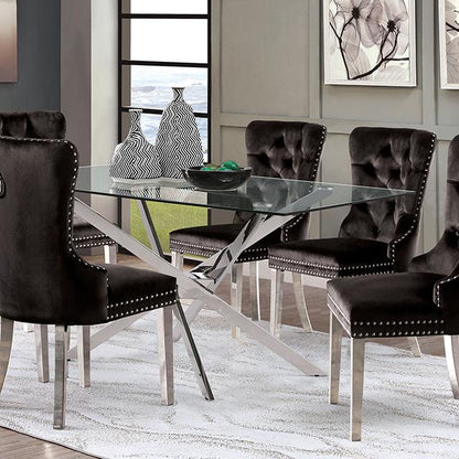  Furniture of America Silveria FM37001SV-T-TABLE Dining Table IMAGE 4