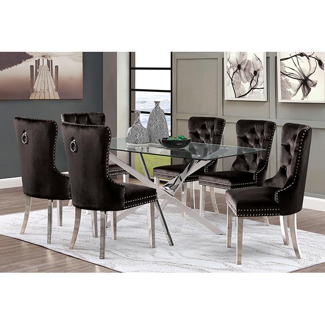  Furniture of America Silveria FM37001SV-T-TABLE Dining Table IMAGE 5