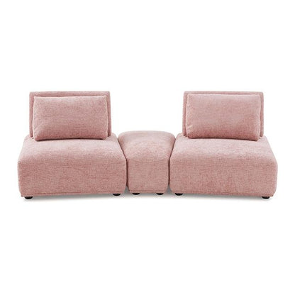  Furniture of America Stavanger FM63001PK-D Curved 2-Seater with Ottoman IMAGE 1