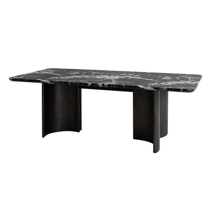  Furniture of America Selsey FM34007BK-T Black Stone Top Dining Table IMAGE 1