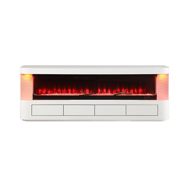  Furniture of America Luken FM-AC8010WH-TV 71" TV Stand with Electric Fire Place IMAGE 9