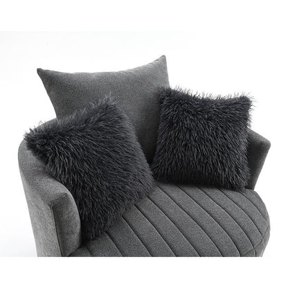  Furniture of America Hoople FM-AC6001DG-SW Channel Tufted Swivel Chair IMAGE 10