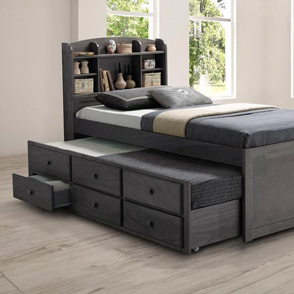  Furniture of America Troutdale FM7106GY-T-BED Captain Bed IMAGE 1