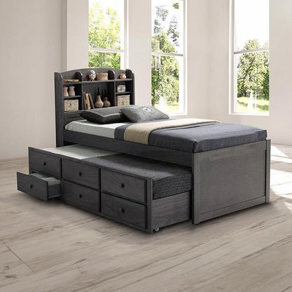  Furniture of America Troutdale FM7106GY-T-BED Captain Bed IMAGE 2