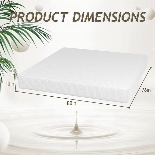  Furniture of America Forsythia DM710-EK 10" King Green Tea Gel Memory Foam IMAGE 2