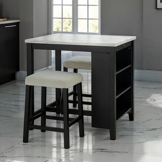  Furniture of America Chalcedony SL3401BK-PT-3PK 3 Pc Dining Table Set IMAGE 1