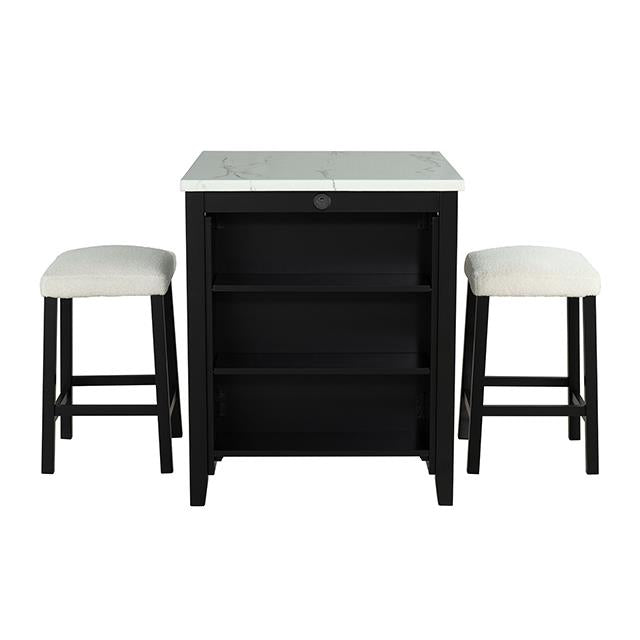  Furniture of America Chalcedony SL3401BK-PT-3PK 3 Pc Dining Table Set IMAGE 2