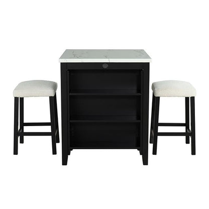 Furniture of America Chalcedony SL3401BK-PT-3PK 3 Pc Dining Table Set IMAGE 2
