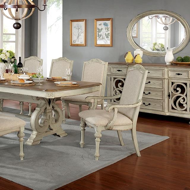  Furniture of America Arcadia CM3150WH-T-9PC 9 Pc Dining Table Set IMAGE 4