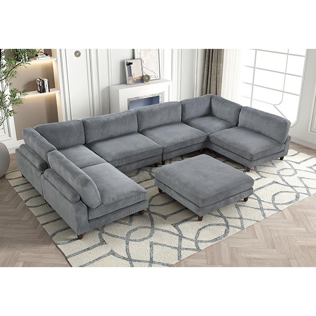  Furniture of America Dagenham FM6800GY-A Sectional IMAGE 2