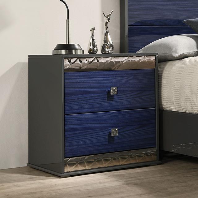  Furniture of America Hartlepool FM7250BL-N Nightstand IMAGE 1