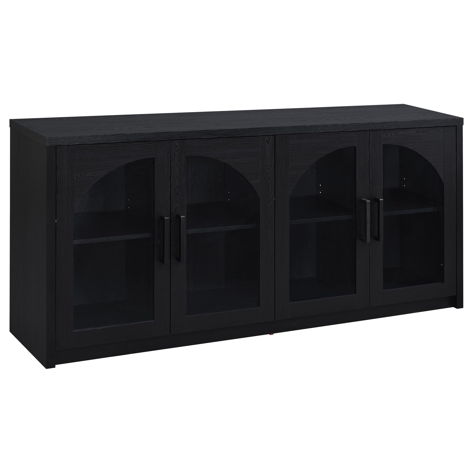  Coaster Furniture Riva 103895 4-door Dining Sideboard Buffet Storage Credenza - Black IMAGE 2