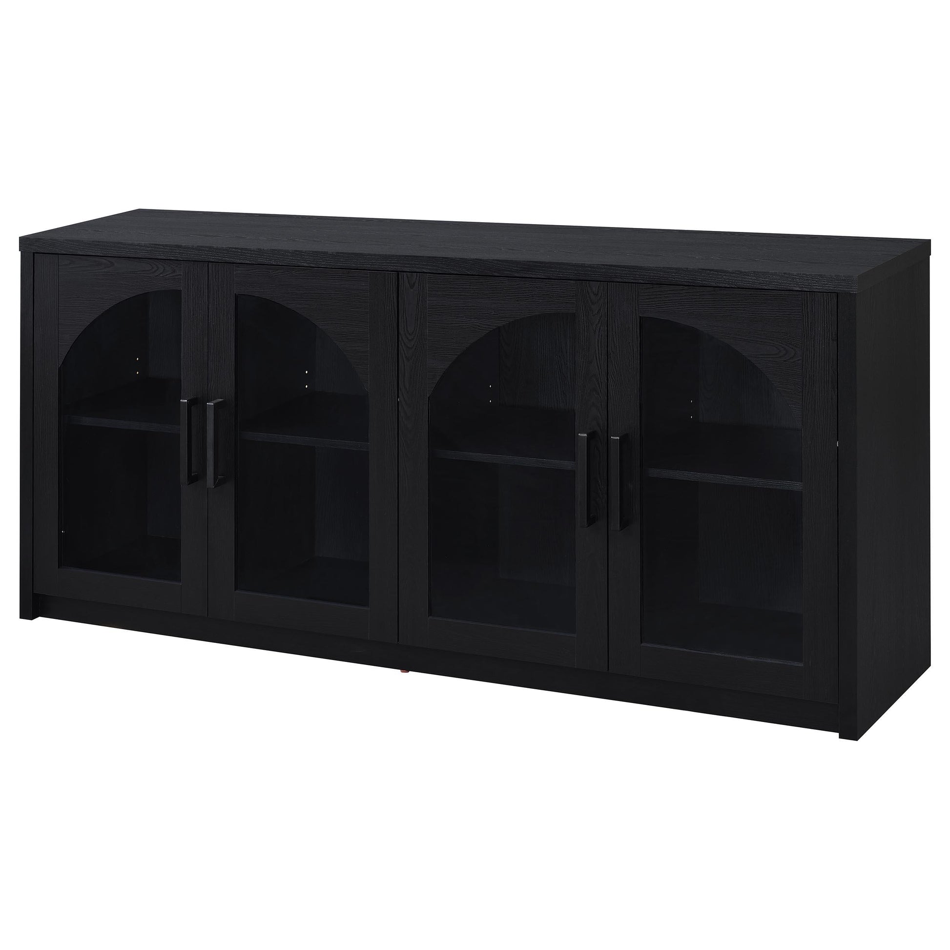  Coaster Furniture Riva 103895 4-door Dining Sideboard Buffet Storage Credenza - Black IMAGE 4