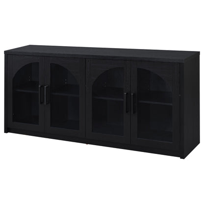  Coaster Furniture Riva 103895 4-door Dining Sideboard Buffet Storage Credenza - Black IMAGE 4