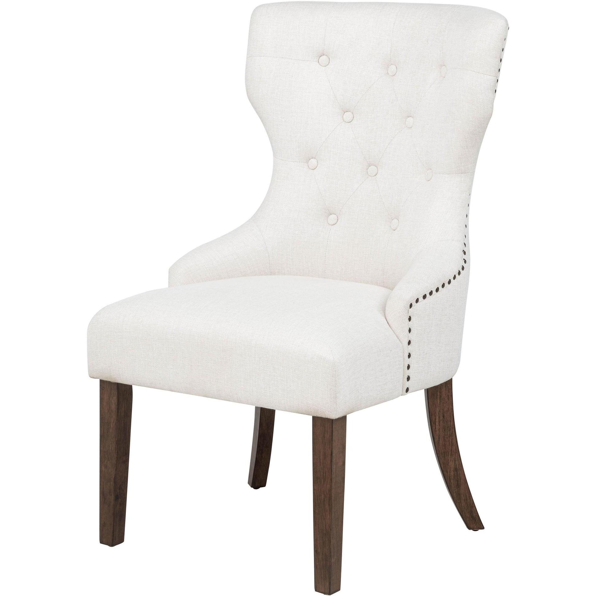  Coaster Furniture Baney 104507DOK Fabric Upholstered Dining Side Chair - Cream/Dark Oak IMAGE 4