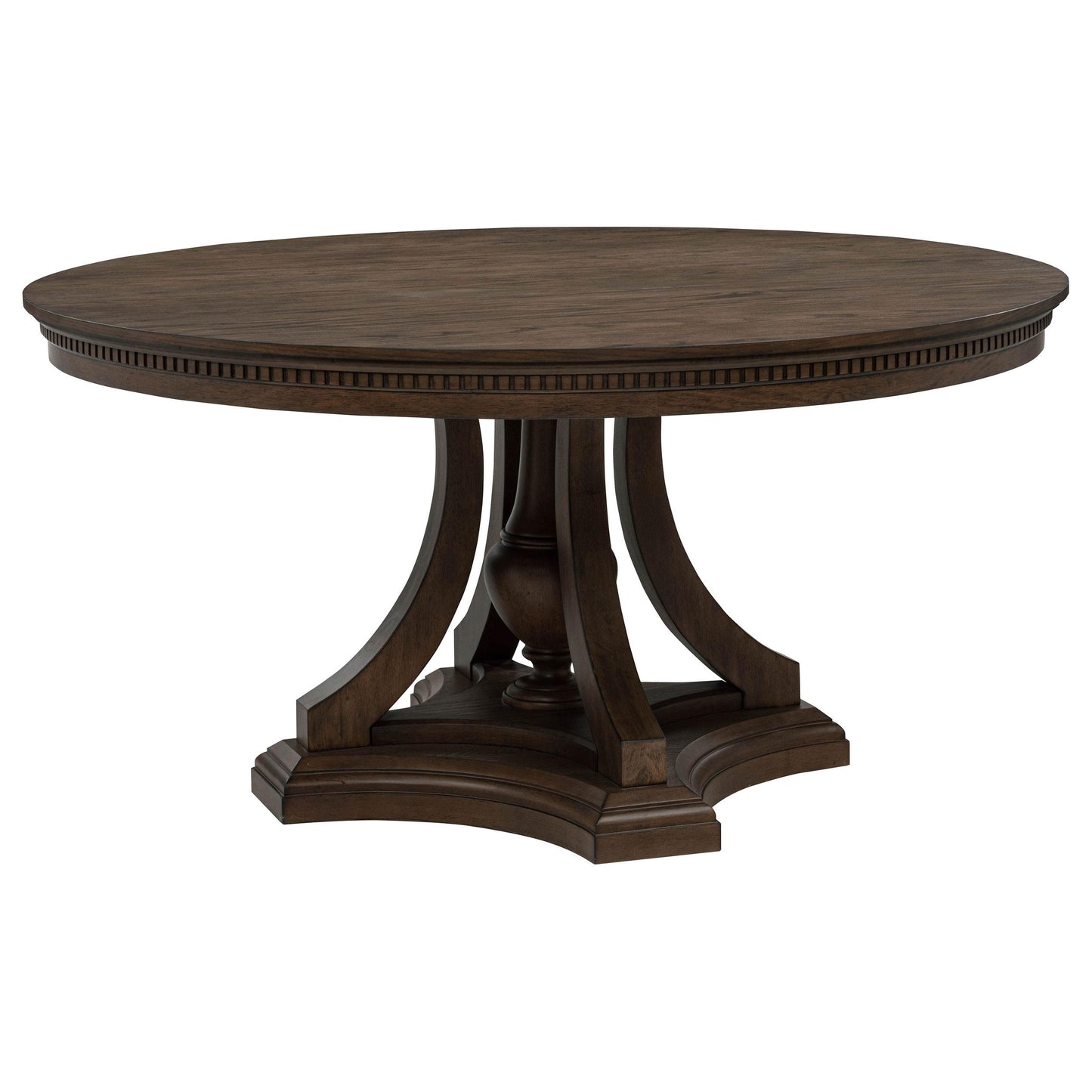  Coaster Furniture Ridgewell 104600 Round Pedestal Dining Table - Dark Oak IMAGE 1