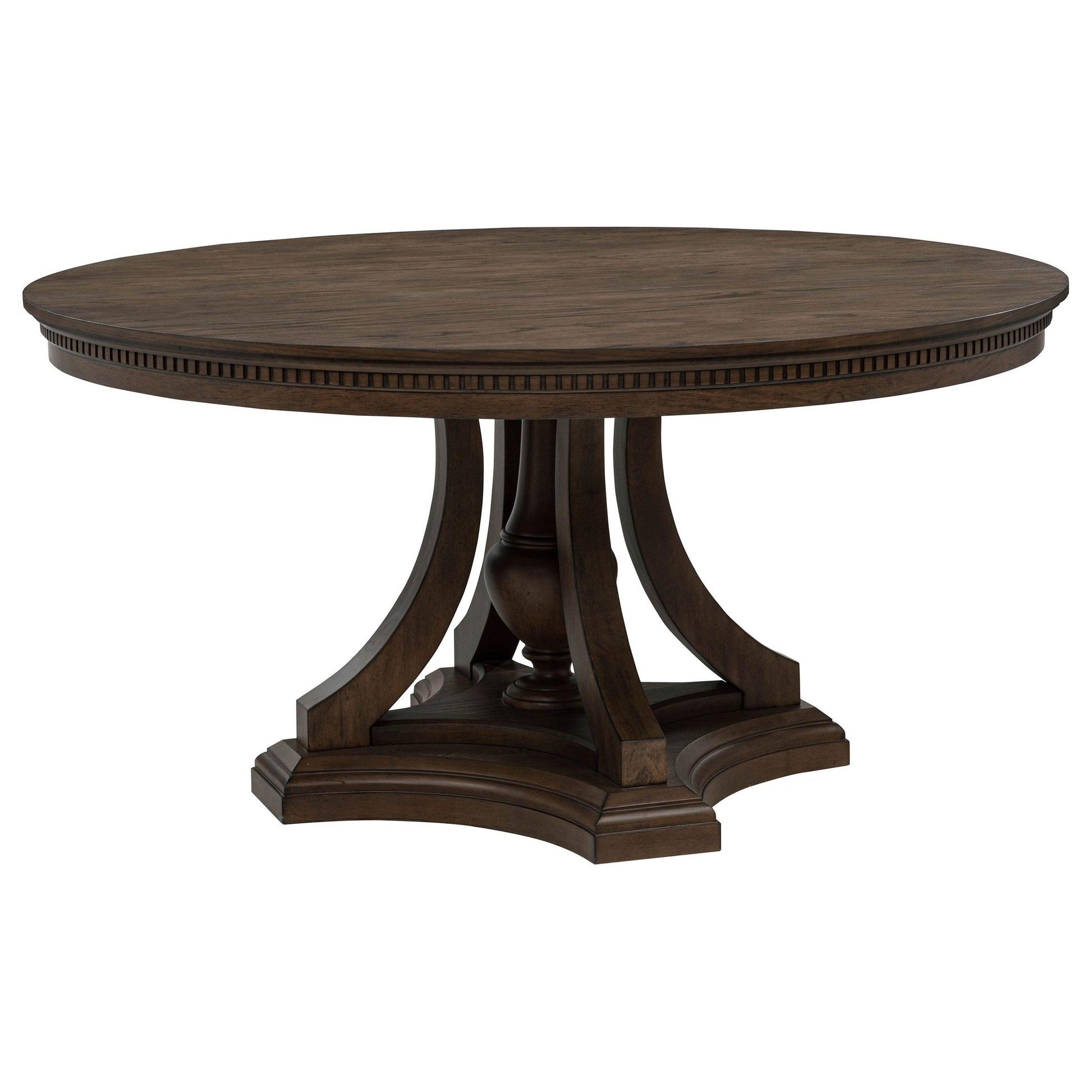  Coaster Furniture Ridgewell 104600 Round Pedestal Dining Table - Dark Oak IMAGE 1