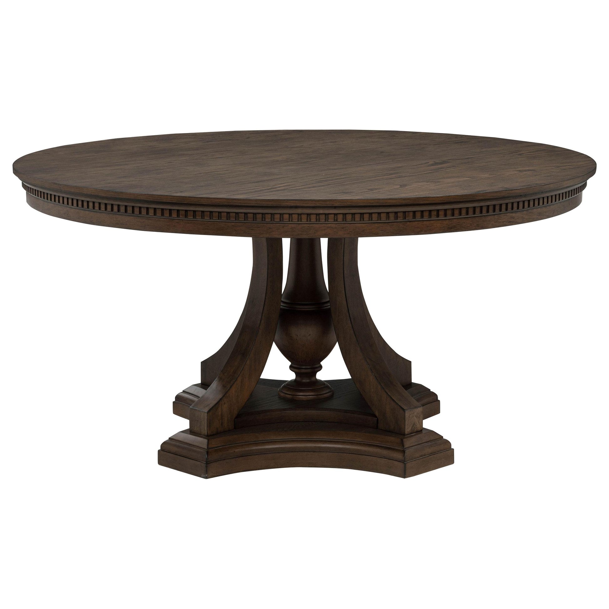  Coaster Furniture Ridgewell 104600 Round Pedestal Dining Table - Dark Oak IMAGE 3