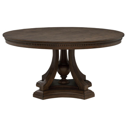  Coaster Furniture Ridgewell 104600 Round Pedestal Dining Table - Dark Oak IMAGE 3