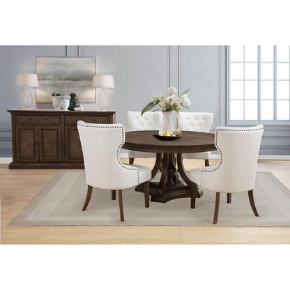  Coaster Furniture Ridgewell 104600 Round Pedestal Dining Table - Dark Oak IMAGE 6