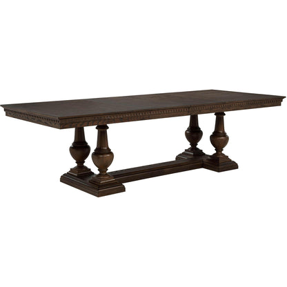  Coaster Furniture Ridgewell 104601 Rectangular Trestle Dining Table - Dark Oak IMAGE 1