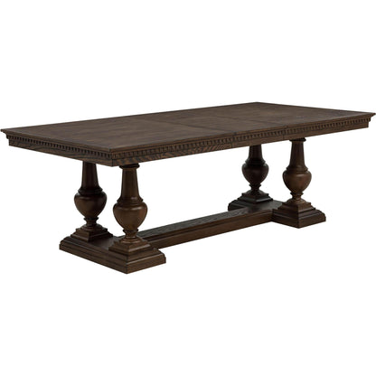  Coaster Furniture Ridgewell 104601 Rectangular Trestle Dining Table - Dark Oak IMAGE 3