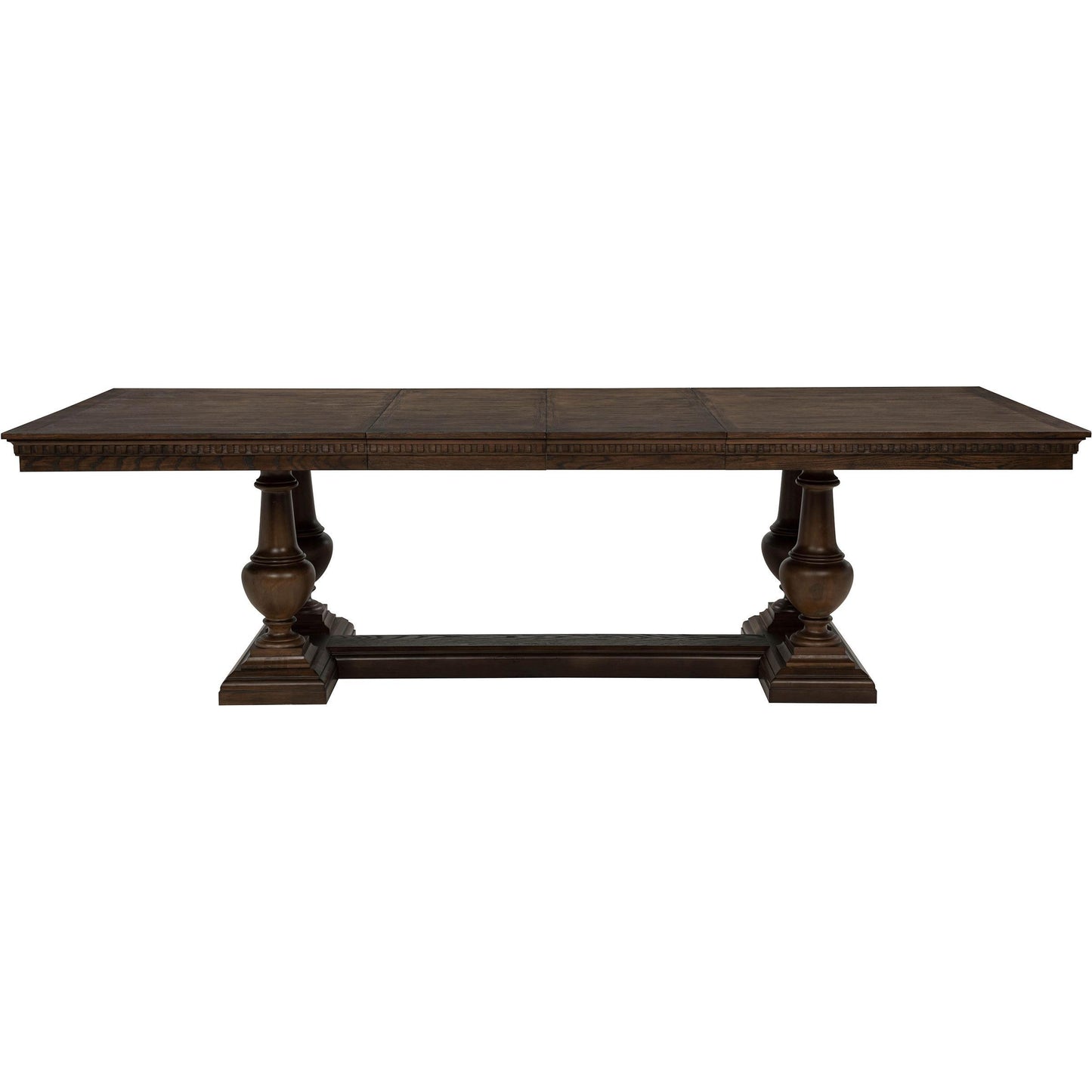  Coaster Furniture Ridgewell 104601 Rectangular Trestle Dining Table - Dark Oak IMAGE 4
