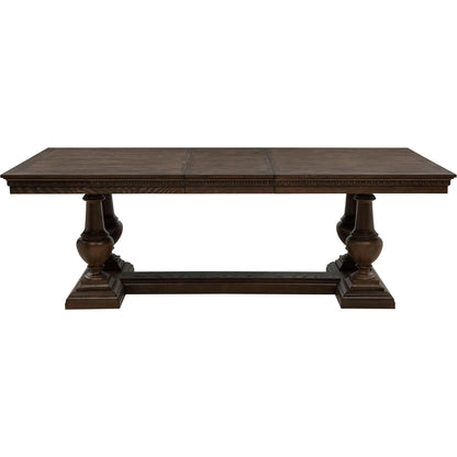  Coaster Furniture Ridgewell 104601 Rectangular Trestle Dining Table - Dark Oak IMAGE 5