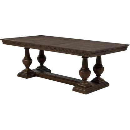  Coaster Furniture Ridgewell 104601 Rectangular Trestle Dining Table - Dark Oak IMAGE 6
